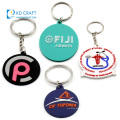 Made in china custom personalized embossed logo pvc company logo keychain with phone number